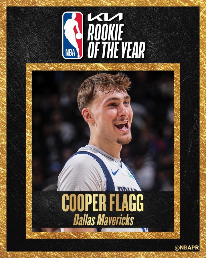 爱游戏-NBA历史第二年轻！NBA官方：独行侠状元弗拉格当选年度最佳新秀